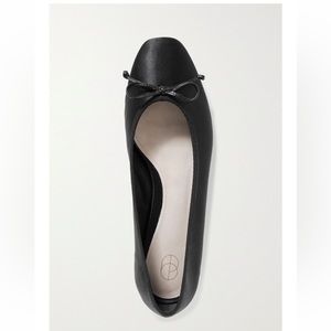 Black Satin Bow Flats